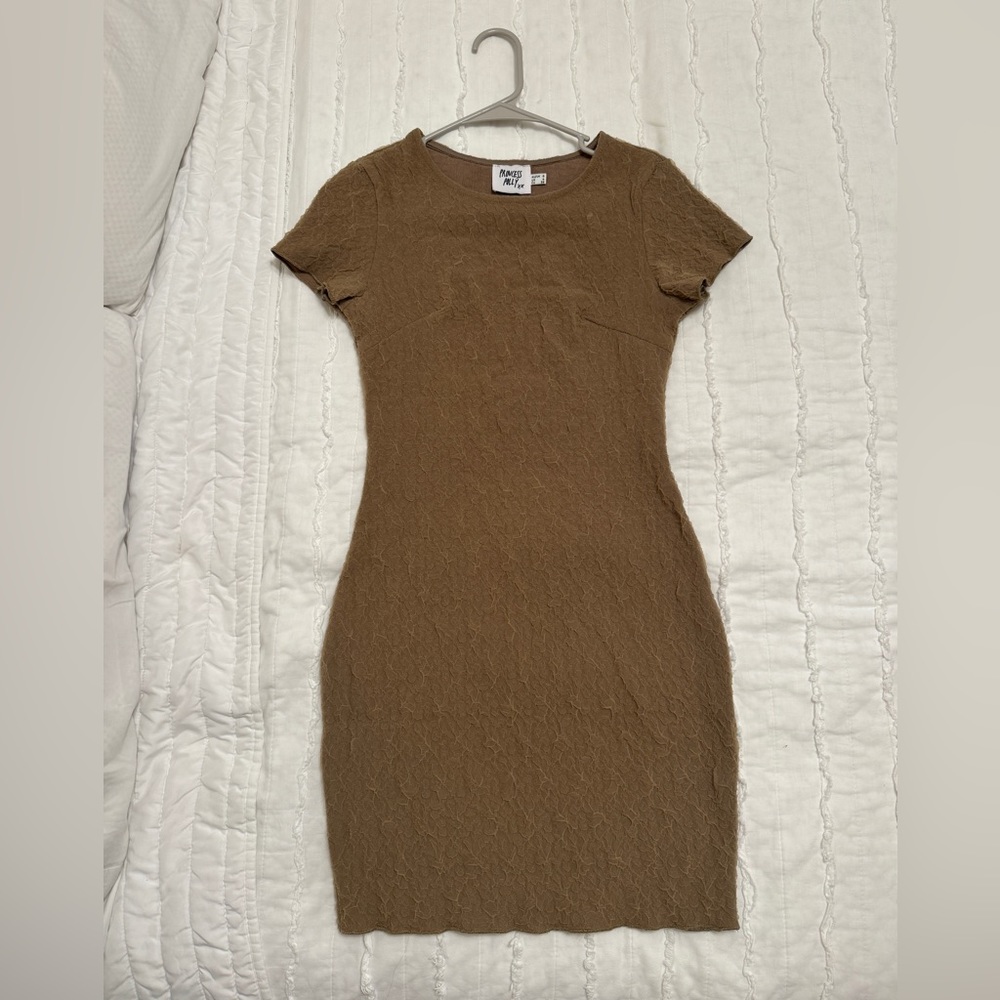 Brown Crinkle Dress (Princess Polly)